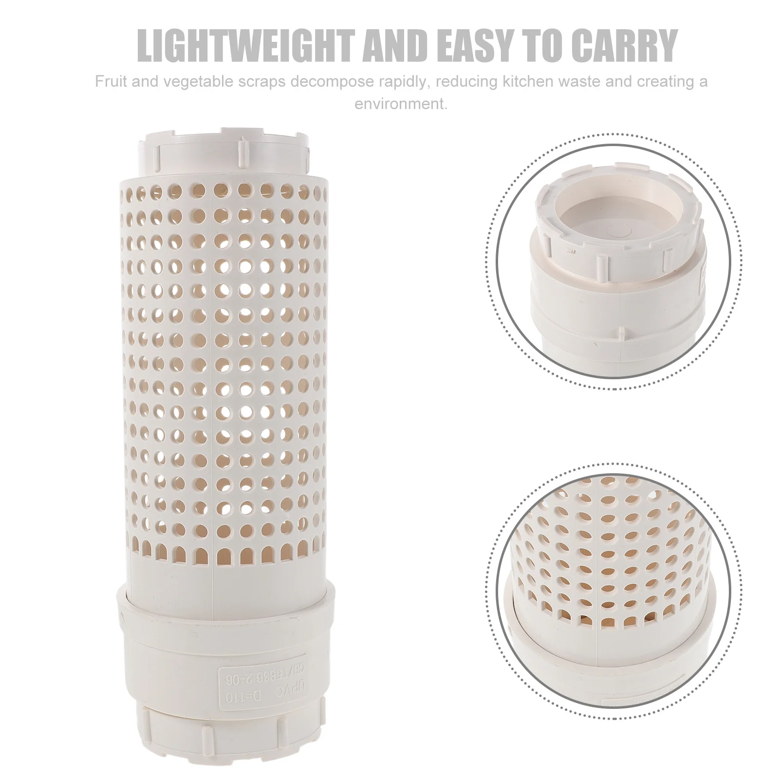 Contenedor de compostaje de gusanos, contenedor de plástico enterrado para residuos de cocina, peles de frutas, reciclaje de verduras, compostado de jardín al aire libre