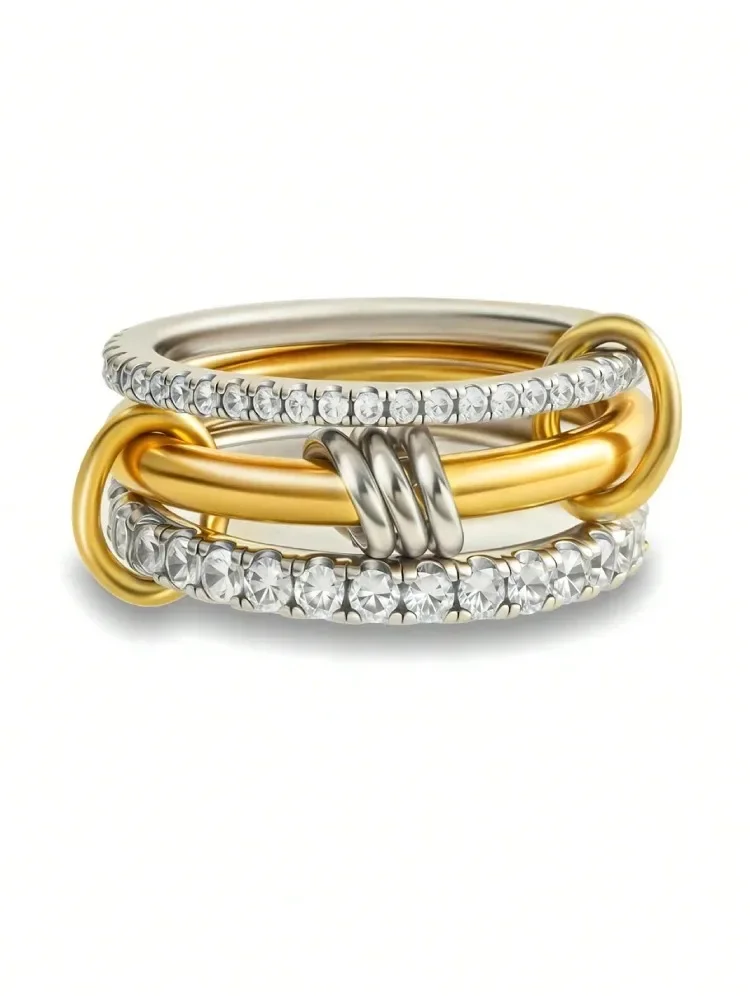 Personalisierter Mehrschichtiger Zirkon-Ring für Damen 925 Sterling Silber Täglicher Jubiläums-Schmuck Hochwertige Feine Schmuckstücke – Detail 5