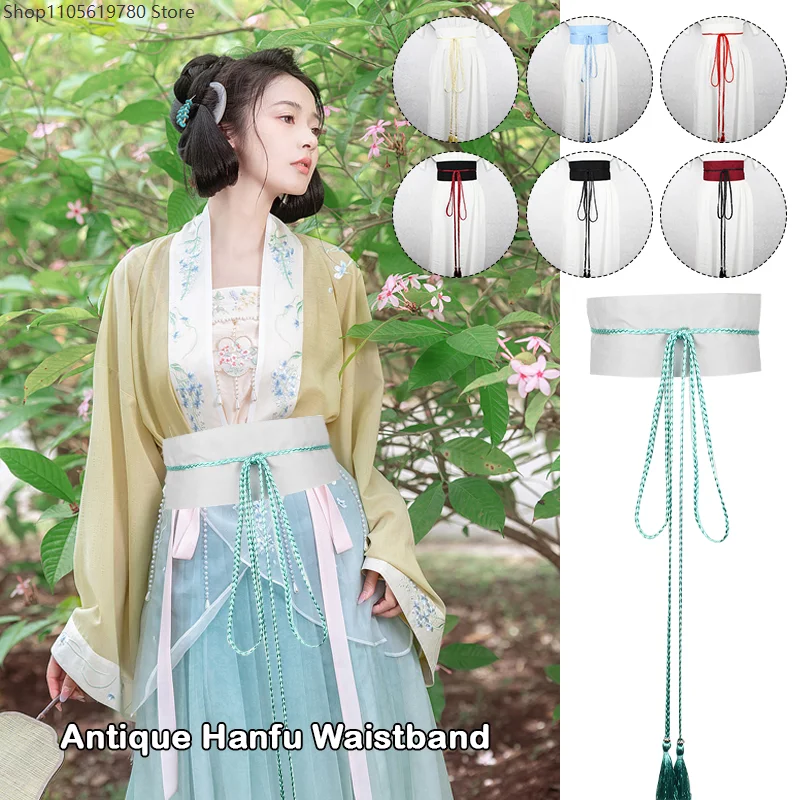 Chinese Traditional Cotton Linen Hanfu Sash Belt Antique Han Dynasty Yukata Kimono Obi Tie Vintage Fashion Cosplay Accessory