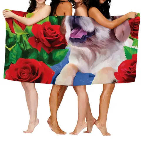 Home bath towels for the body towels bathroom quick drying microfiber beach towel Oil painting style man large sports towel