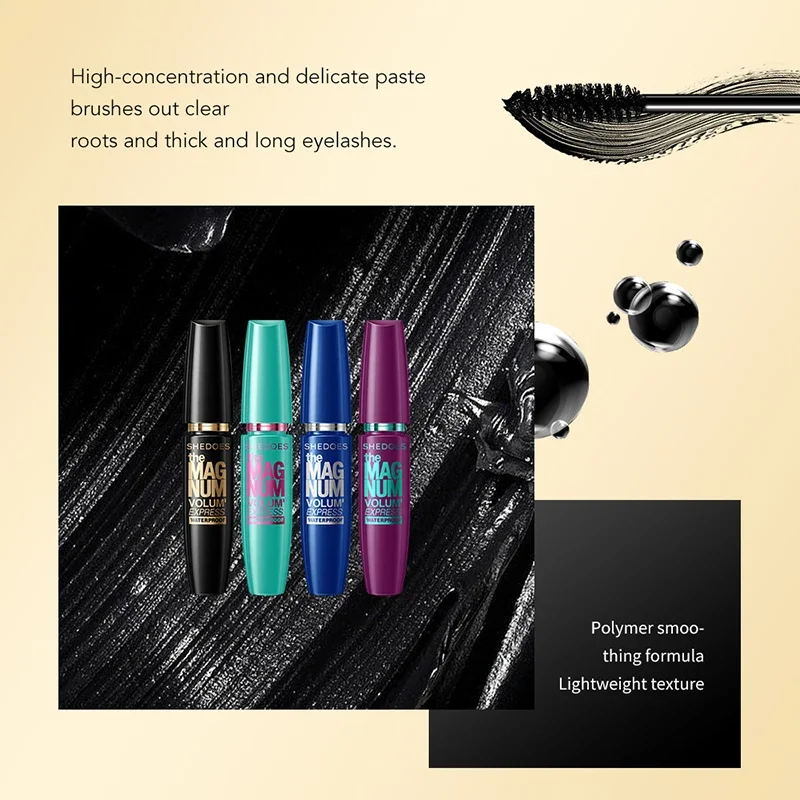 4D Black Mascara Thickening, Lengthening, Curling, Waterproof Liquid Fiber Mascara