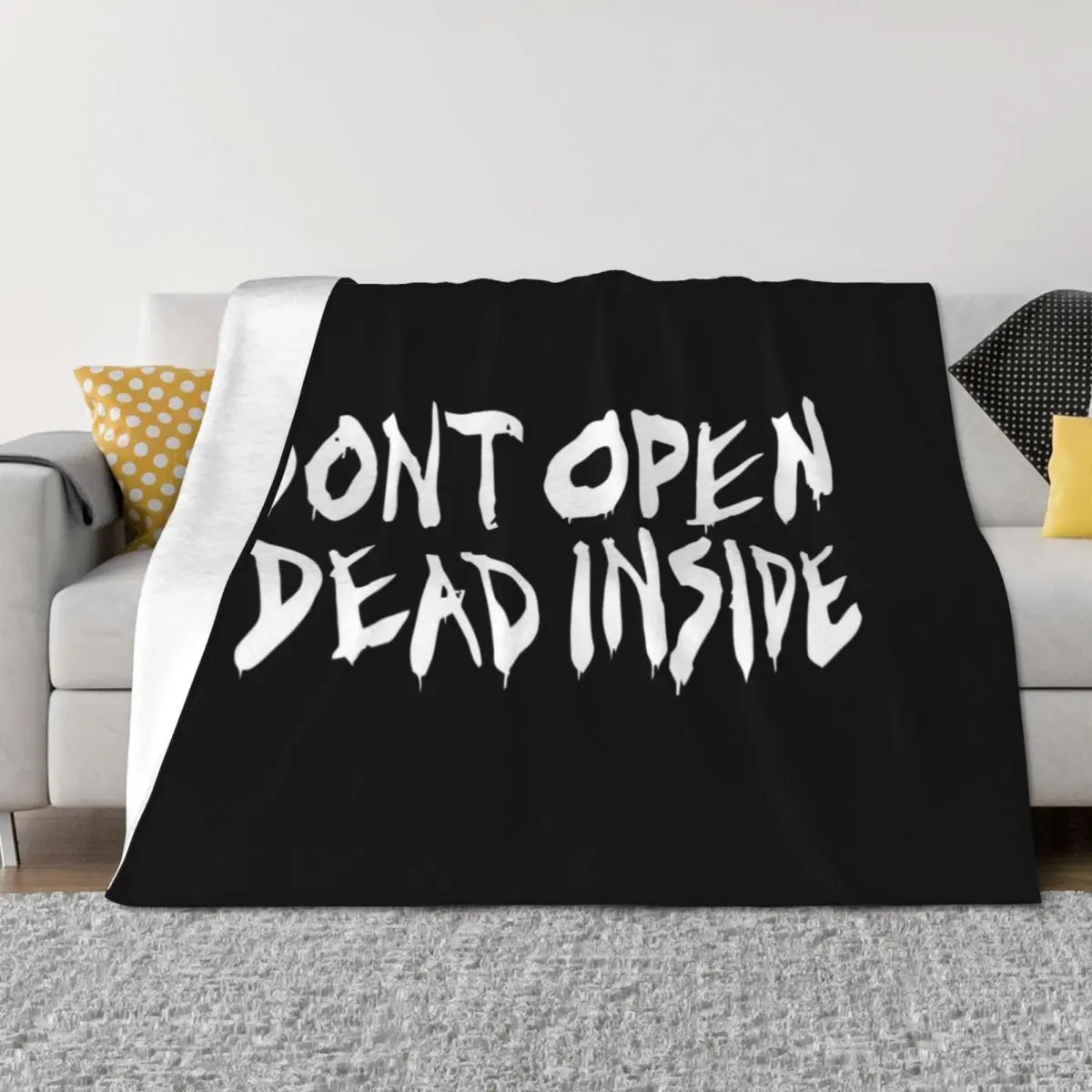 

Don't Open Dead Inside Throw Blanket Cute Plaid Bed covers Soft Plush Plaid Blankets