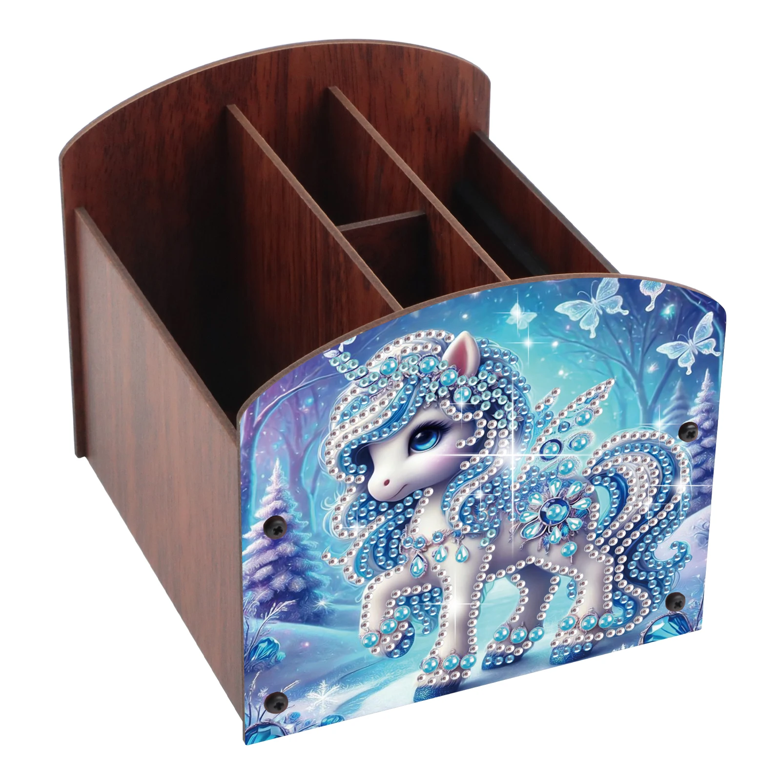 Diamond Painting Organizer Box Kits,Blue horse DIY Special Shape Diamond Multi Compartment Storage Box Handmade Home Decor Gift