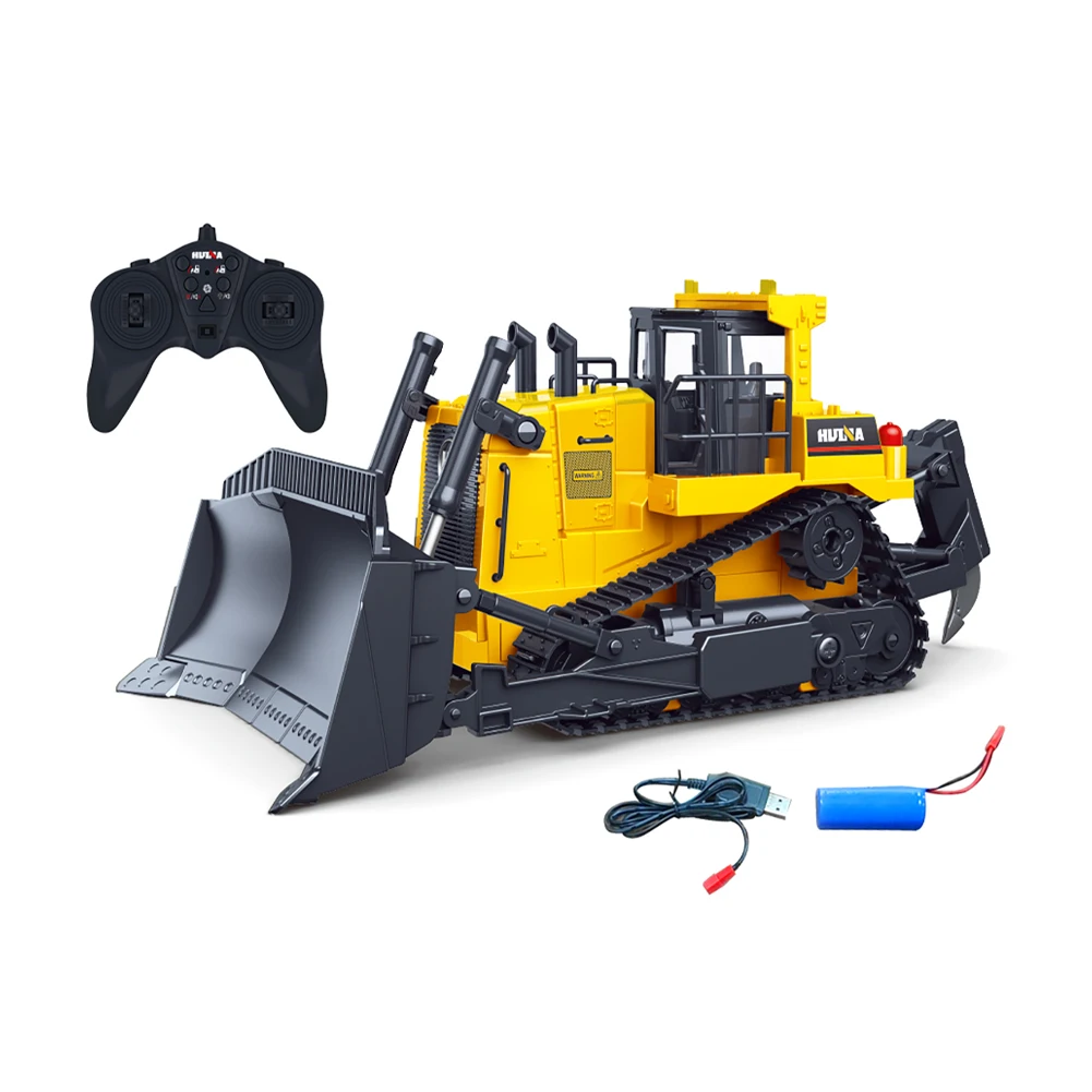 HUINA 554 Car Toys 1:16 1/24 RC Truck Model Remote Controlled Bulldozer Alloy Tractor Caterpillar Engineering Car Toys for boy