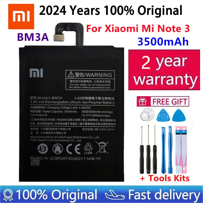 

Xiao Mi Original Phone Battery BM3A For Xiaomi Mi Note 3 Replacement Battery 3500mAh High Capacity Phone Batteries Fast Shipping