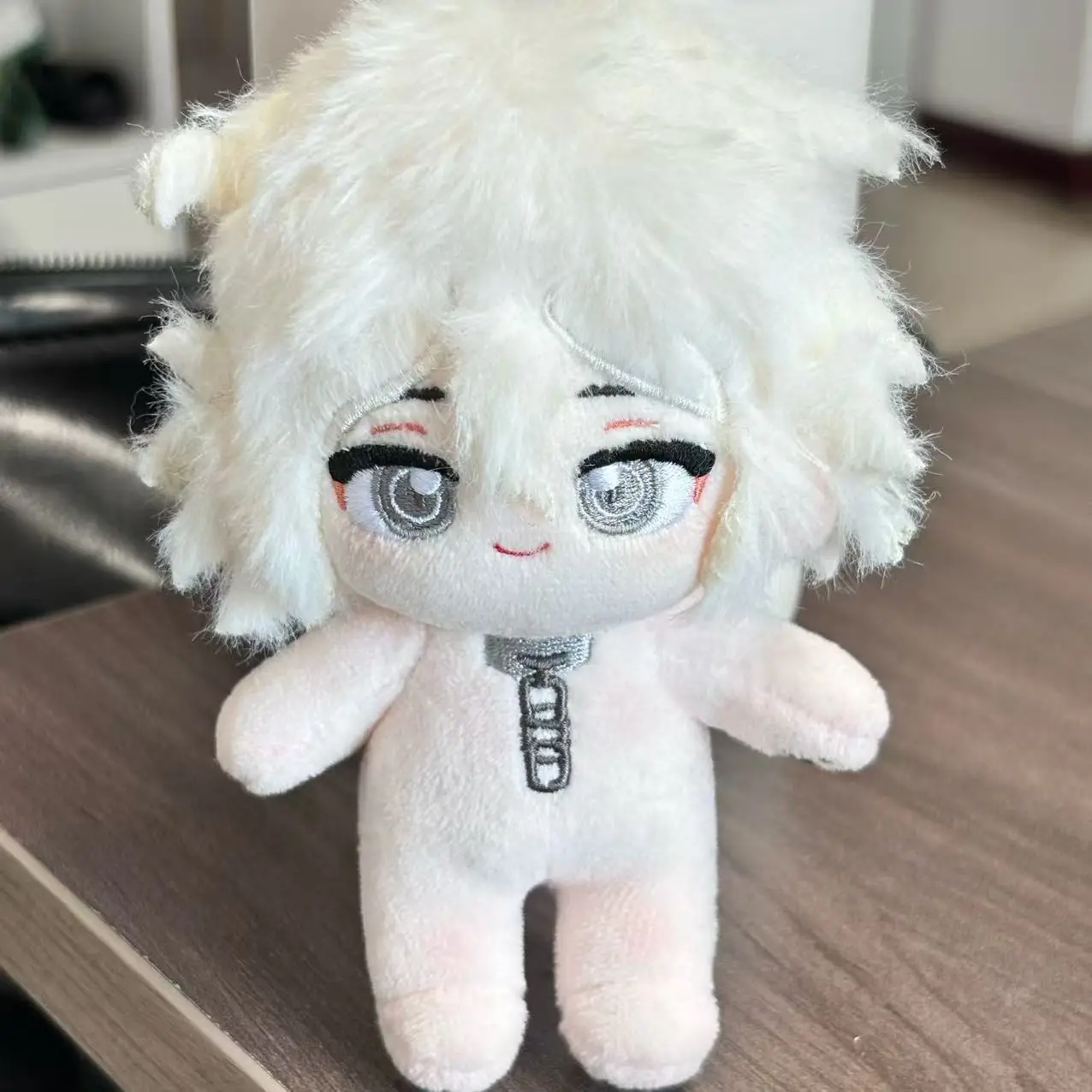 10cm Anime Danganronpa Nagito Komaeda Cosplay Plush Doll Stuffed Cotton Body Dress Up Clothes Keychain Pendant Birthday Gift