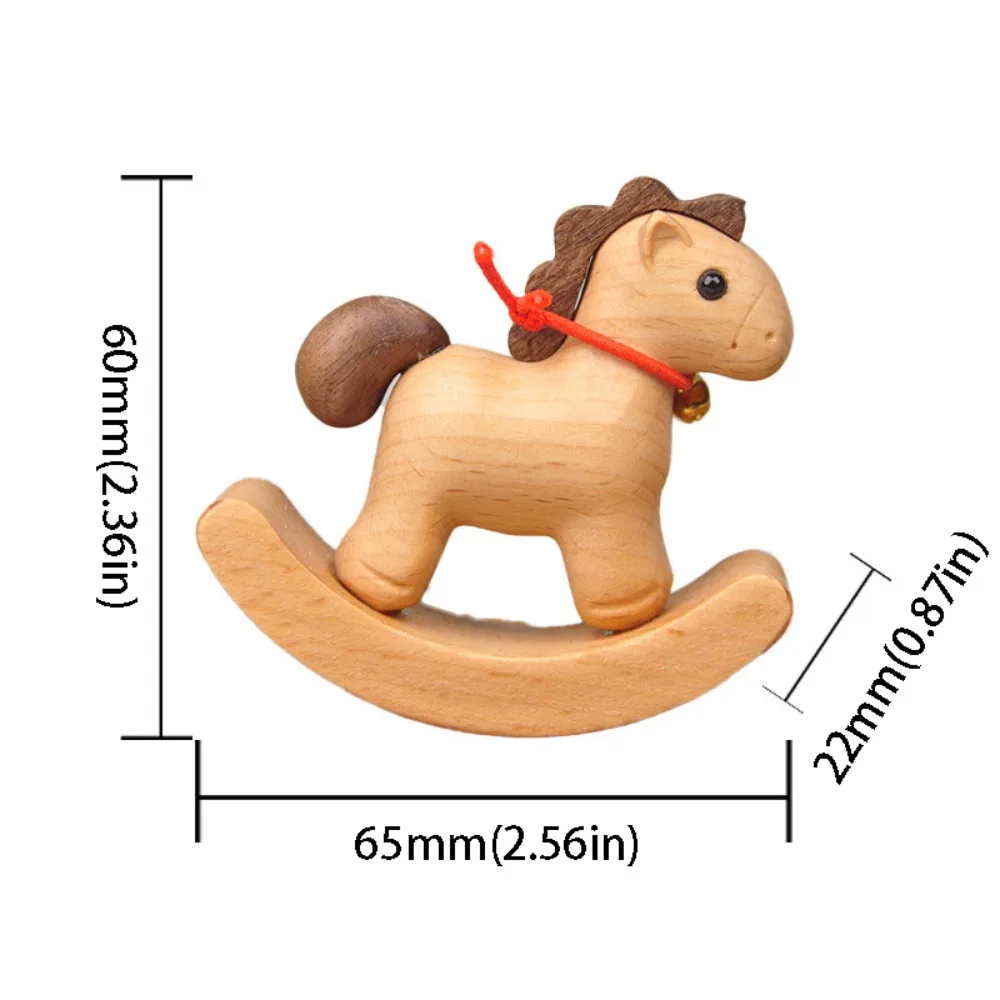 

Wooden Material Wooden Rocking Horse Carved Design Vintage Style Balance Art Adornment Miniature Size Nordic Design