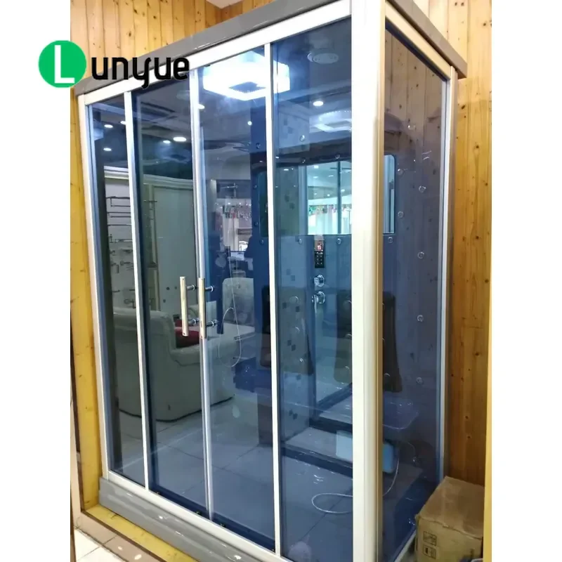 Deluxe Steam Shower Room Sauna Cabin Home Spa Bathroom Enclosure Glass Door Steam Generator Relaxation Wellness
