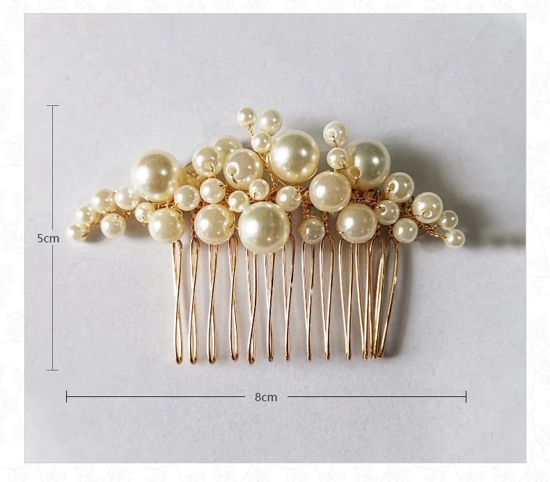 Peinetas para el pelo de novia con perlas simples, conjunto de alfileres hechos a mano para niñas, tocado para fiesta de boda y mujer