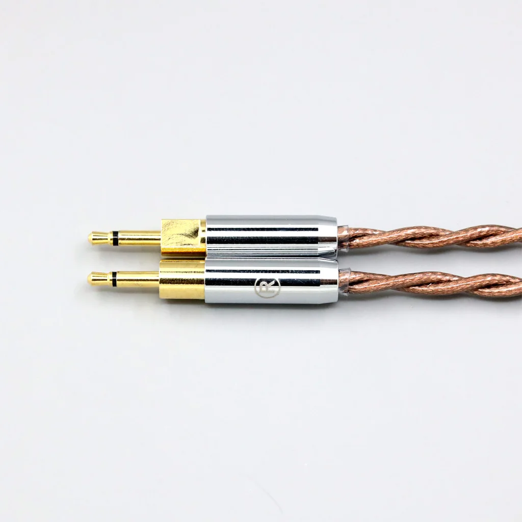 كابل سماعة أذن فضي نقي لـ Sennheiser HD700 ، درع 24k ذهبي 7n ، دبوس مزدوج ، LN008533