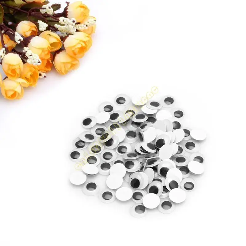 

100PCS Wiggly Wobbly Googly Eyes Self-adhesive Scrapbooking Crafts DXAD