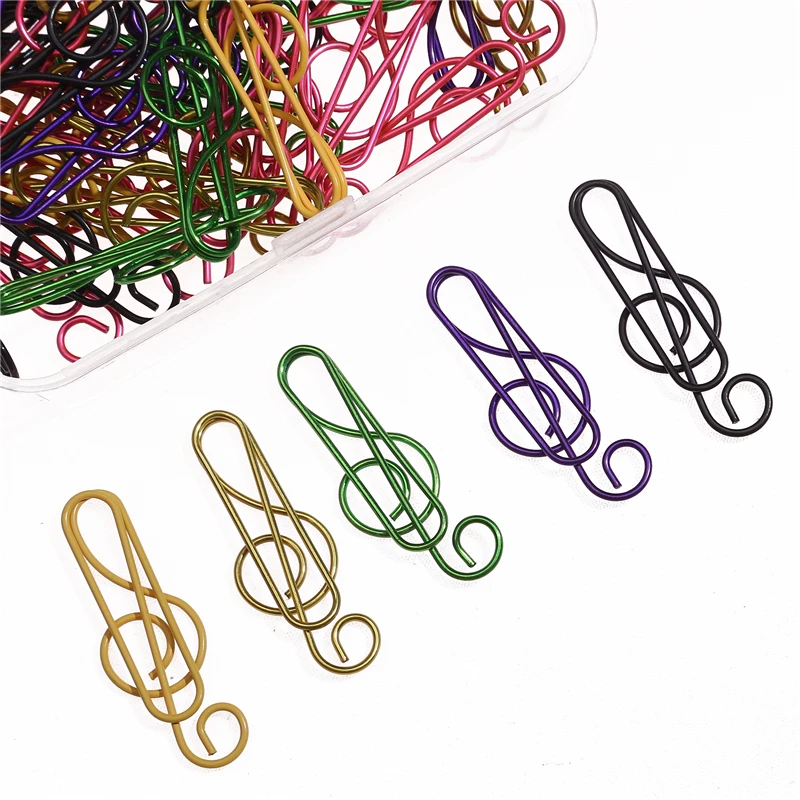 Metal Creative Music Note Shaped Creative File Clamp Paper Clips Bookmark Holder Paper Decorative Clip For Office School Home