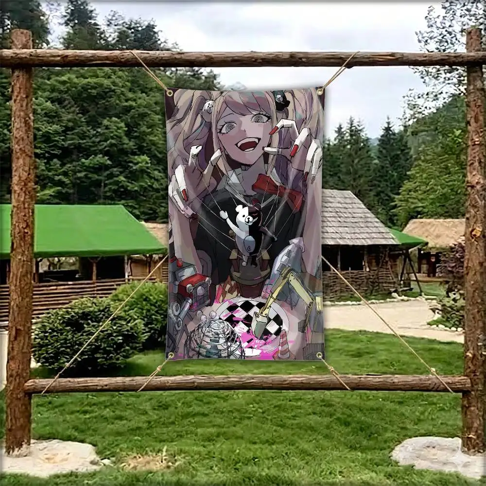 Monokuma Game D-Danganronpa Flag Tapestry Banner for Bedroom Living Room Outdoor Camping Custom