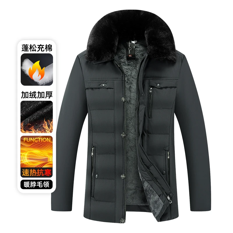 

New Winter Jacket Parkas Fleece Thicken Warm Men Parkas Fur Collar Man's Jackets Outwear Cotton Windbraaker Jaqueta Masculina