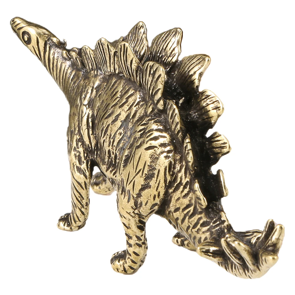 

Home Decor Stegosaurus Bronze Sculpture Dinosaur Craft Brass Figurine Golden Statue for Office