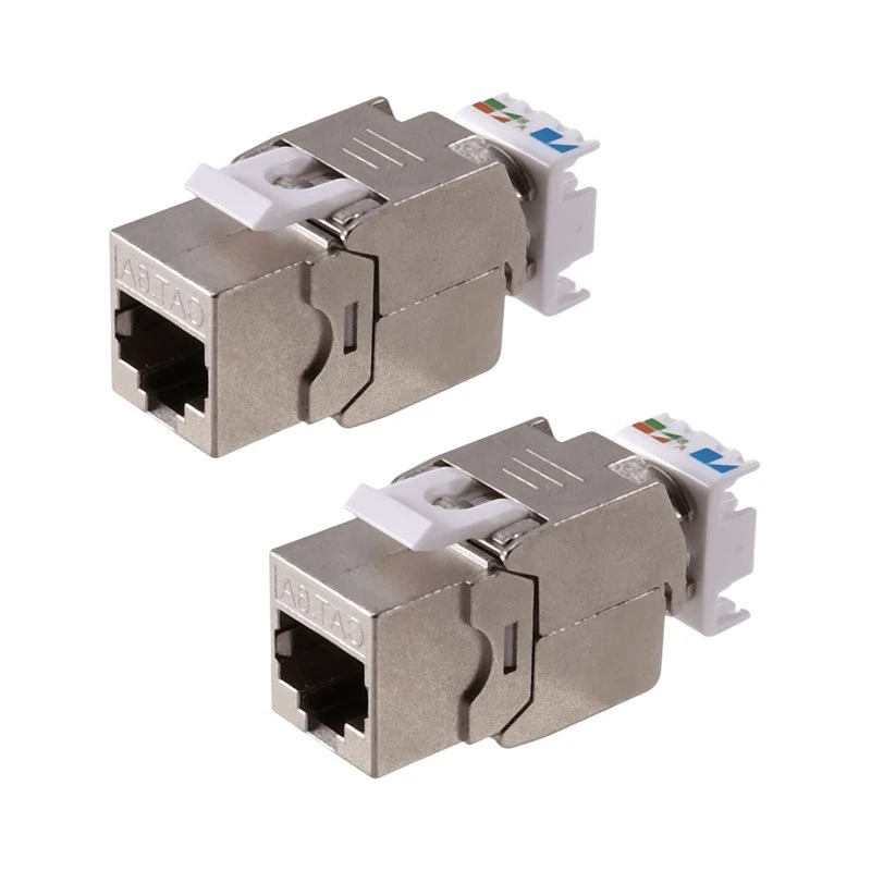 Zinc Alloy Cat6 Keystone Jack Connector Module 2PCS Cat6 RJ45 STP Tool-Less Type For 22-26 AWG Cables Best-Selling