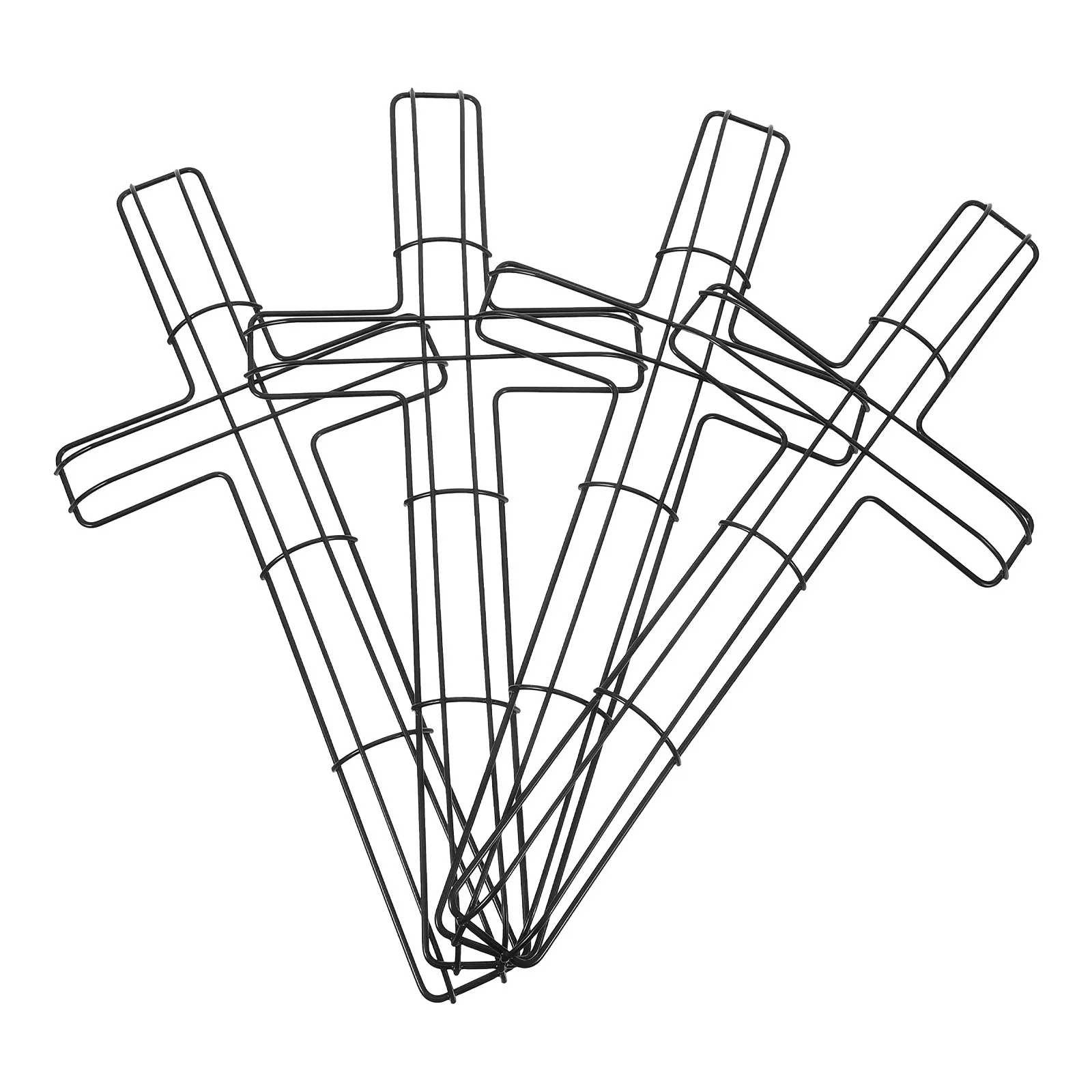 4Pcs Metal Cross Wreath Frame Iron Flower Wreath Form Sturdy Wire Ring for Garden Church Wedding Holiday DIY Hanging Decoration