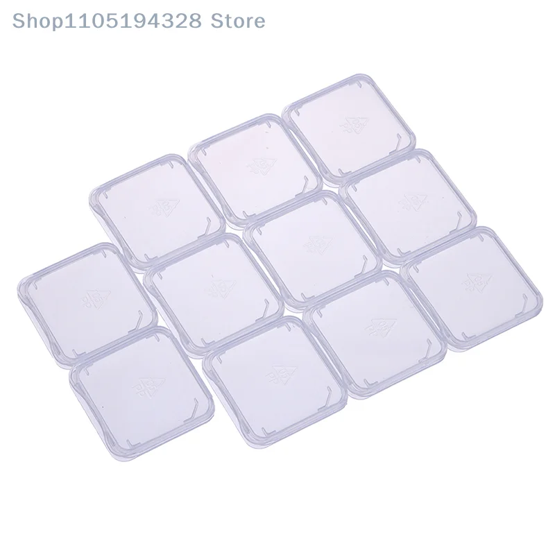 10pcs 5x4x1cm Portable Lightweight Clear Memory Card Case Box Protective Case for SD SDHC MMC XD CF Card