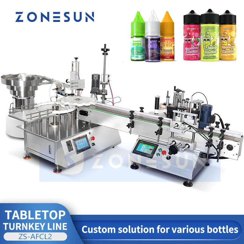 ZONESUN Automatic Bottle Filling and Capping Machine Monoblock Labeling Machine Integrated Line Chubby Gorilla Bottles ZS-AFCL2