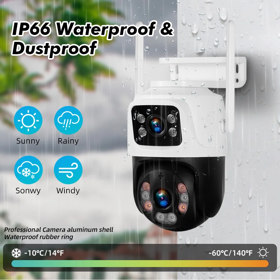 KERUI Wireless 6MP Dual Lens WIFI IP Camera 8CH NVR 7-inch LCD Screen Video Recorder  Home Security Camera System Surveillance