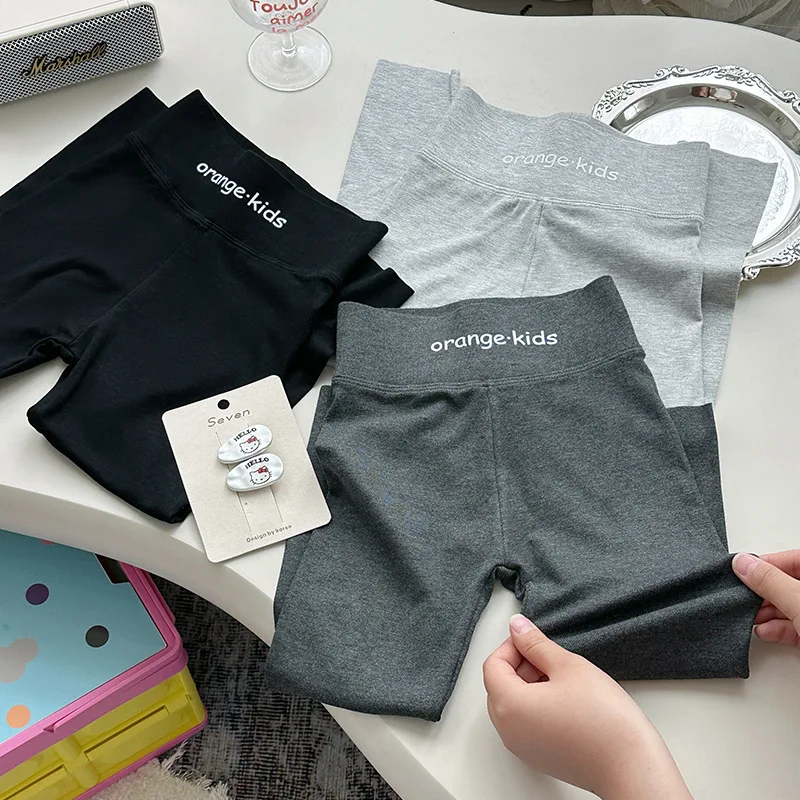 Children Clothing Girls Leggings Children Spring Autumn Pants 2025 New Baby High Waist Versatile Pants for Wearing Outside