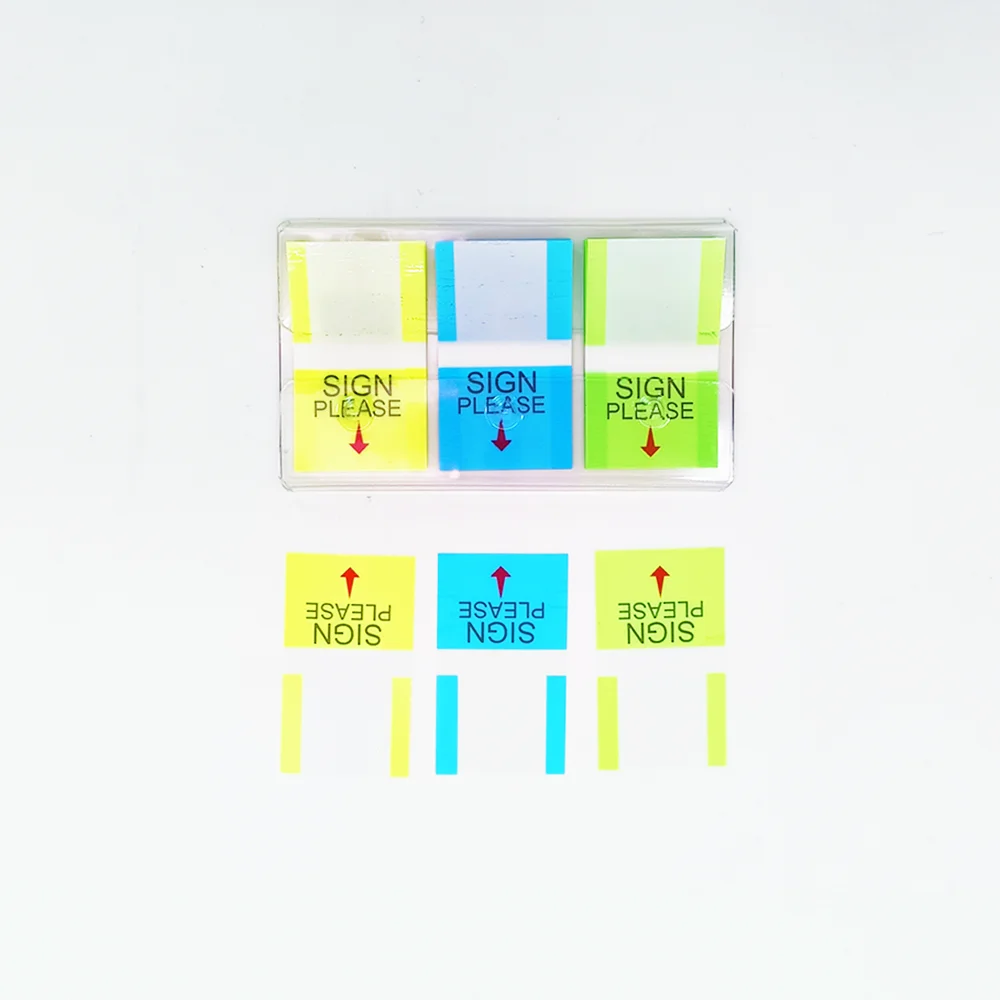 Writable Sticky Note Sticky Index Label Colorful SIGN PLEASE Arrow Index Stickers for Document Signing Office Supplies