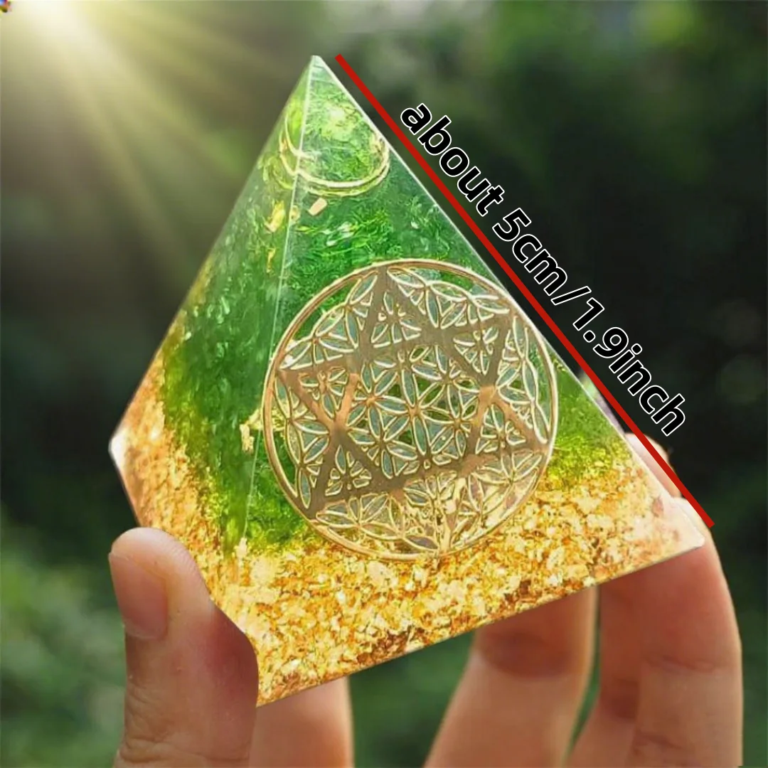 1pc Orgonite Pyramid Stone, Natural Crystal Gemstone, Pyramid Ornaments for Home Office, Desktop Decoration