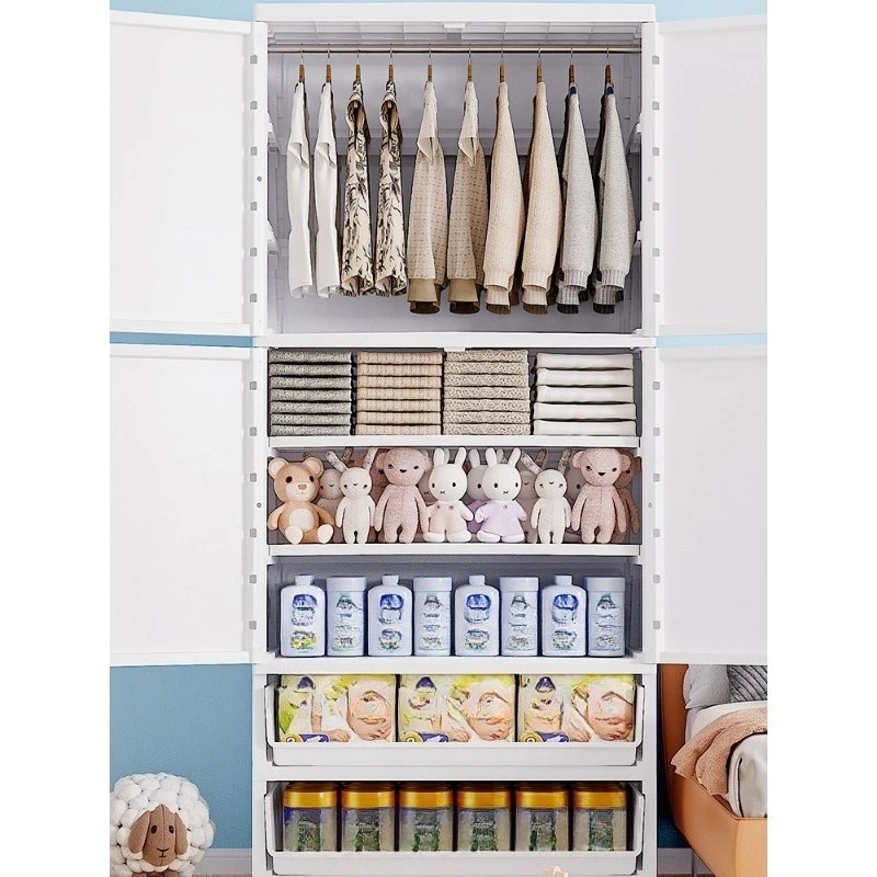 Clothes Rack Children Wardrobes Storage Closet Plastic Bedroom Children Wardrobes Baby Szafa Na Ubrania Home Furniture view 4