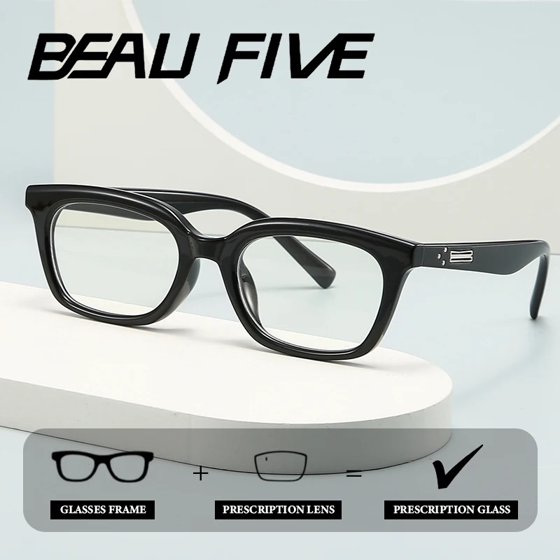 BEAU FIVE 2025 نظارات طبية مخصصة نظارات متعددة البؤر التقدمية للنساء والرجال إطار هجين مربع مستدير على شكل عين القطة 1232