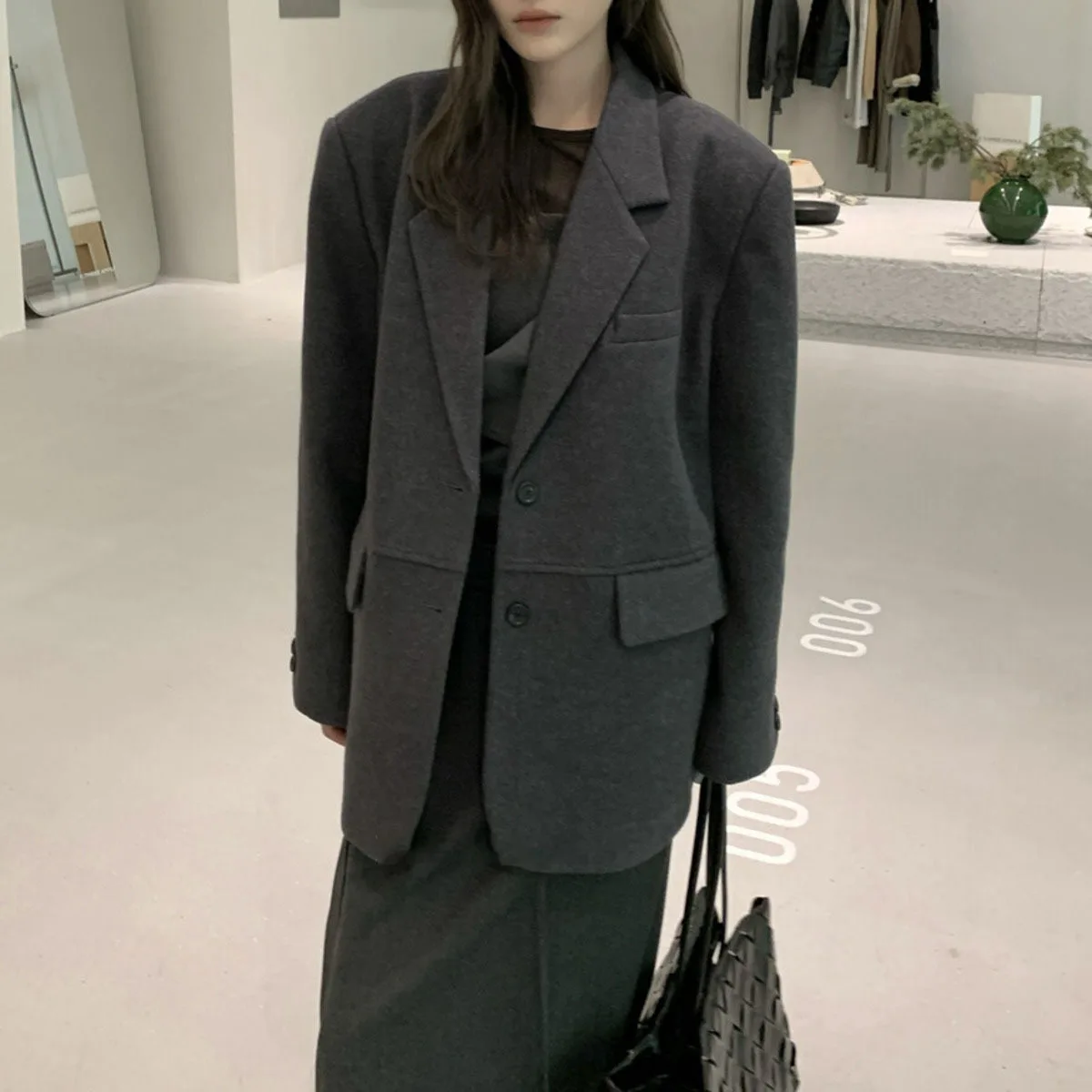 KWTX 2025 100% Wool Blazer Women Solid Color Casual Single Breasted Lapel Trendy Design Elegant New Arrival Autumn Winter