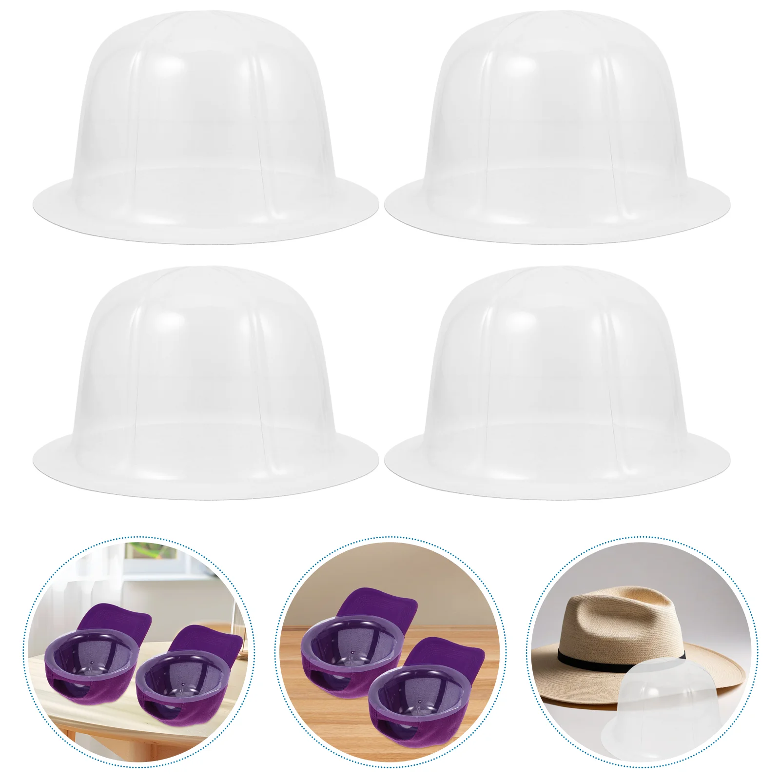 10 Pcs Dome Hat Transparent Tray Display Support Hats Baseball Cap Safety Insert Inner Plastic Travel Storage Molds Holder