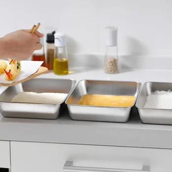 Stainless Steel Breading Tray Set 1
