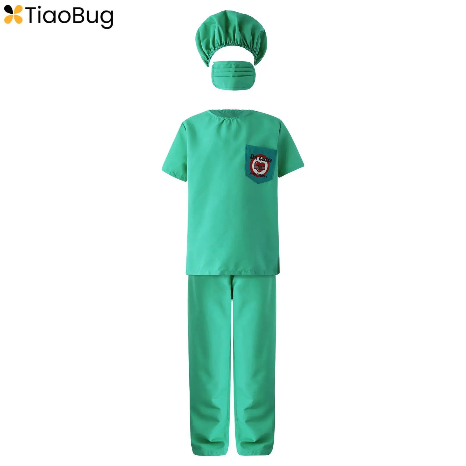 

Kids Boys Girls Doctor Nurse Cosplay Costume Halloween Carnival Fancy Dress Up Top with Pants Sets Operating Room Uniform