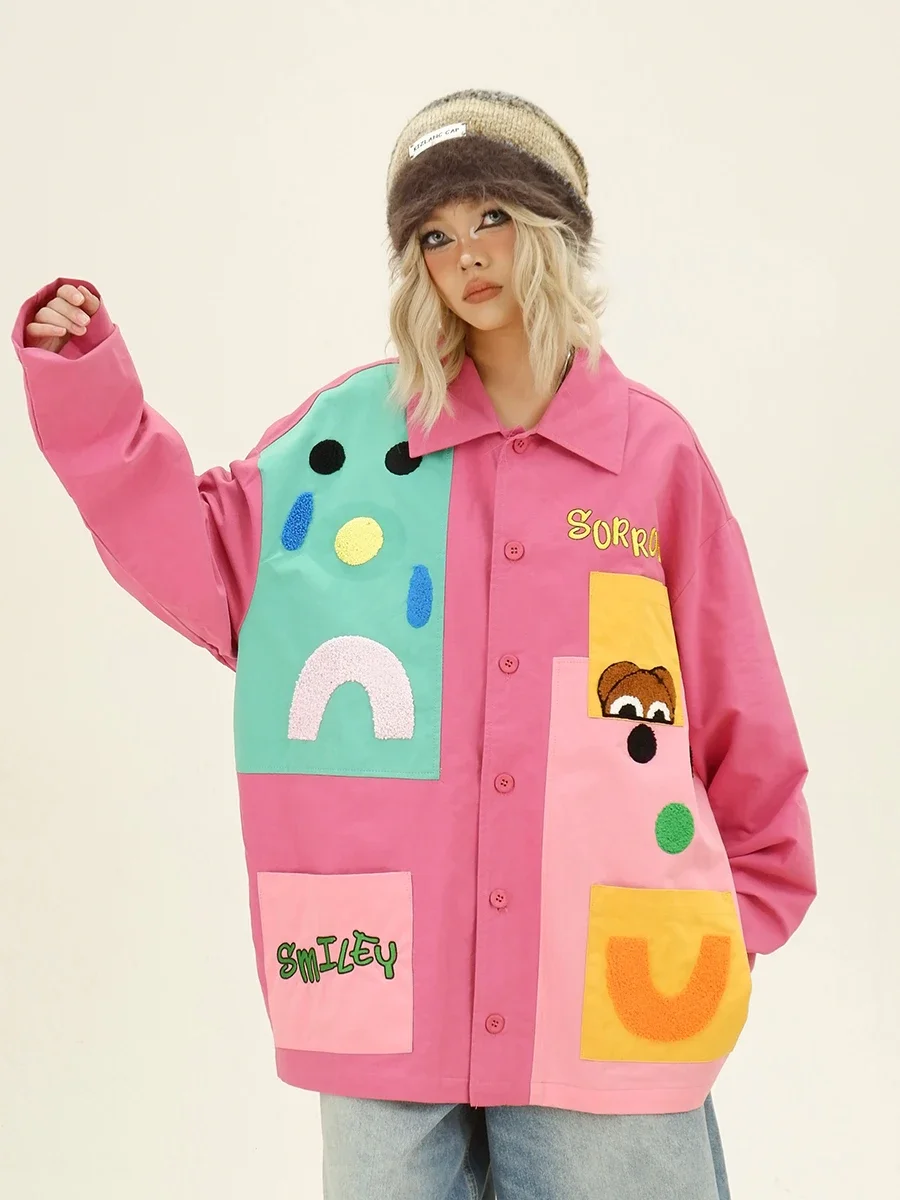 

Cartoon Cute Long-sleeved 2024 Autumn New Loose Bf Japanese Children's Fun Jackets Women