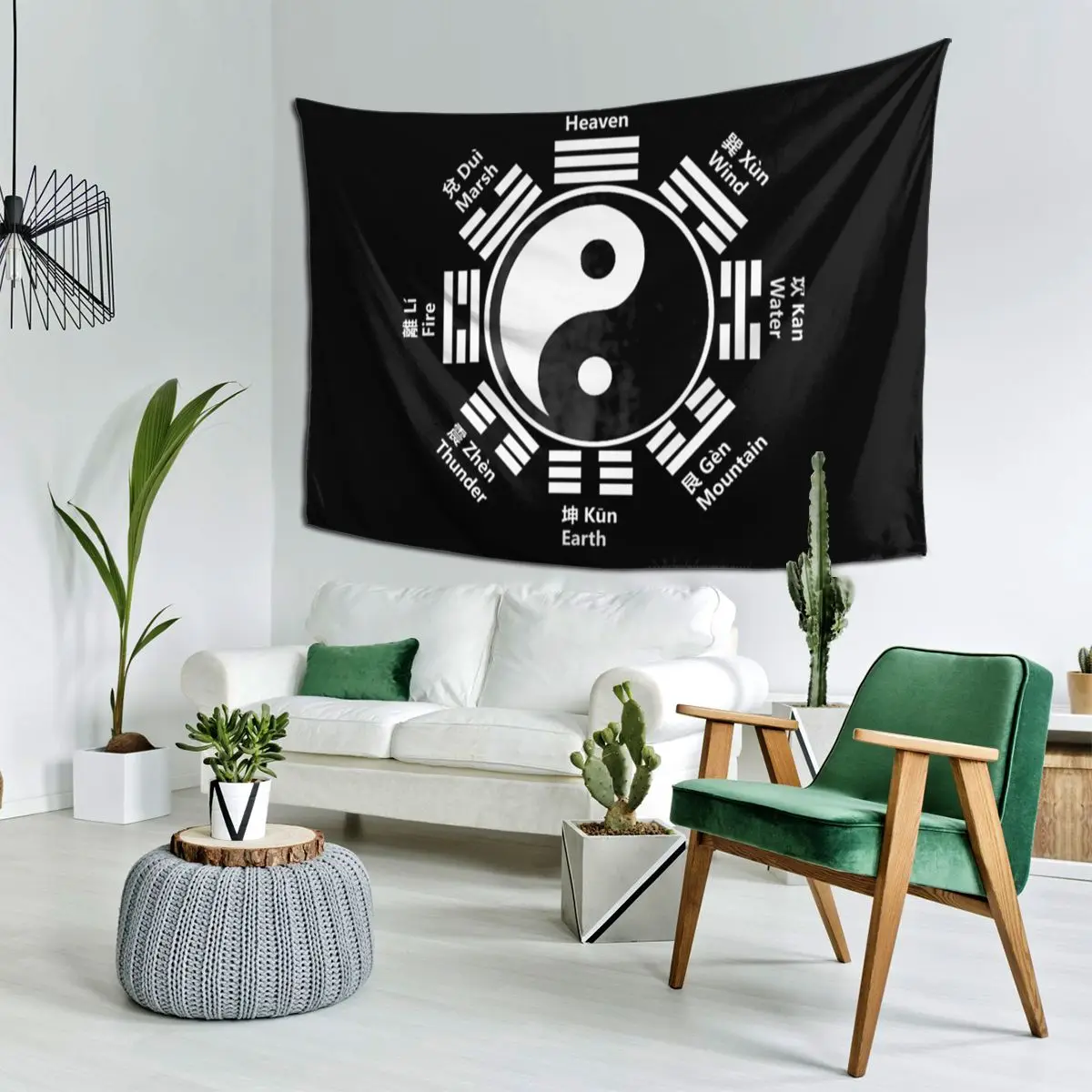 Yin Yang Symbol Tai Chi Bagua Feng Shui Gift Chinese Zen Essential Tapestry Funny Wall Hanging Aesthetic Home Decor Tapestries