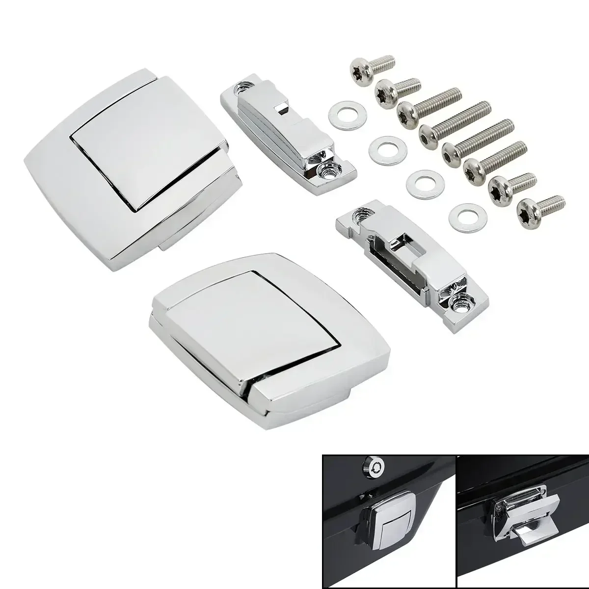 

For Harley Touring Glide 1988-2013 1997 1998 Chopped King Tour Pack Latches Hinges Chrome Motorcycle Parts Acsessories Accessory
