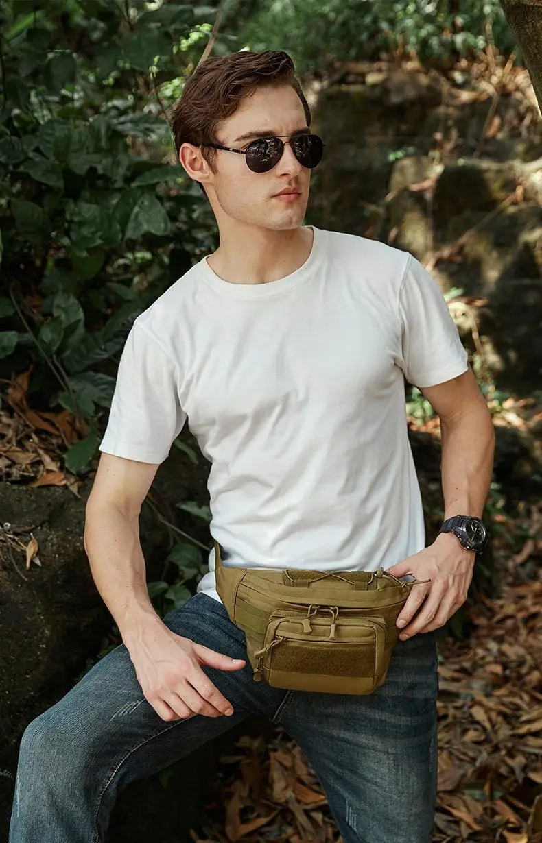 

Camouflage multi-functional outdoor cycling and fishing travel outdoor Oxford fabric tactical fishing waist bag