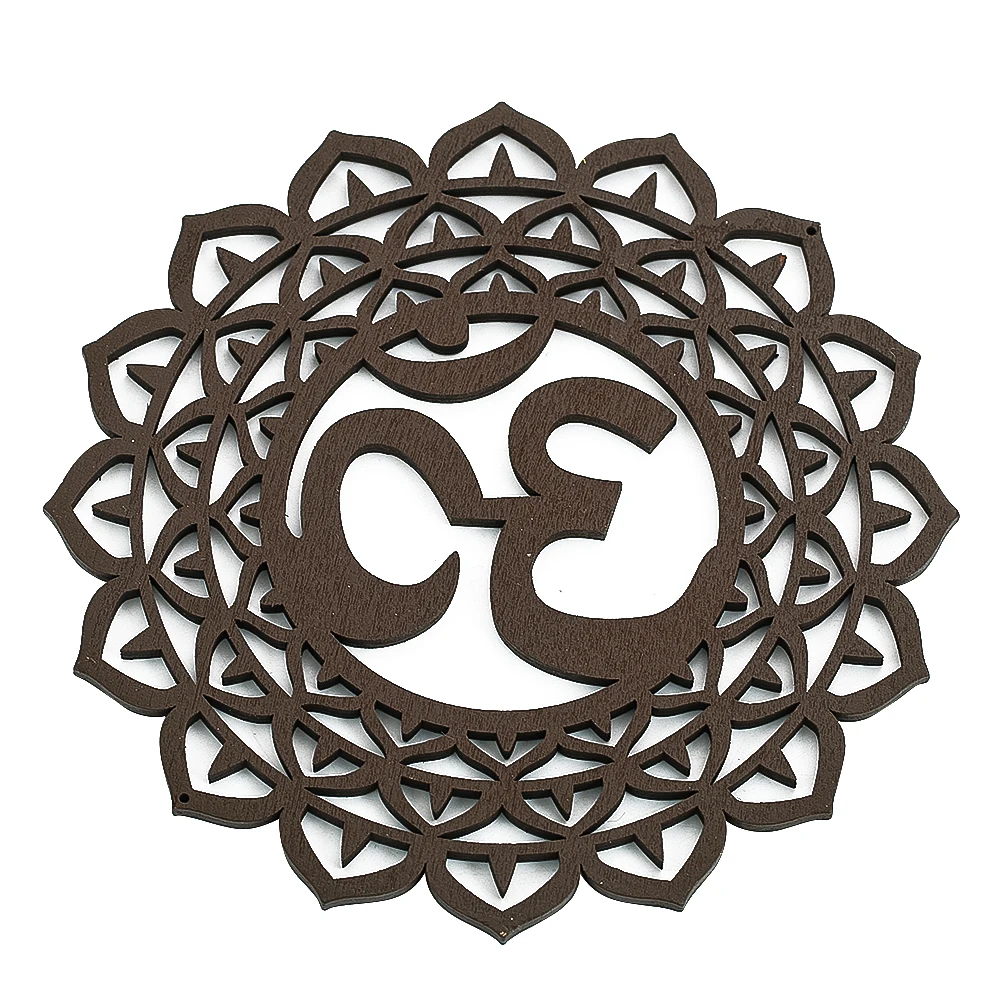 Wooden Mandala Wall Art Sculpture Hanging Om Symbol Board Spiritual Yoga Meditation Mat Coaster Home Decor Nordic Room Aesthetic