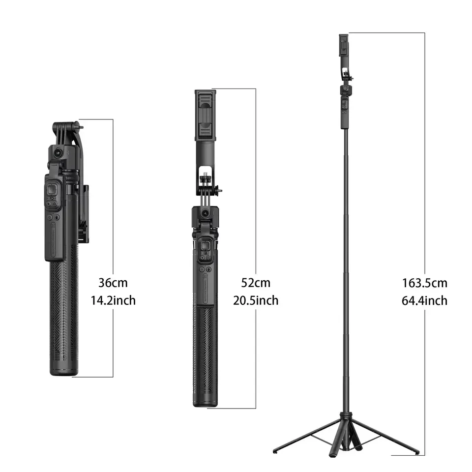 C17 AI Tracking Gimbal with 360° Auto-Rotation Detachable 1.63m Extendable Fill Light Tripod for Phone/Camera/Vlog