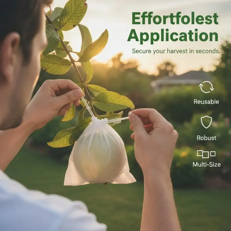 50Pcs Garden Fruit Protection Mesh Bags For Grapes Insect Pest Bird Proof Drawstring Plant Net Bags