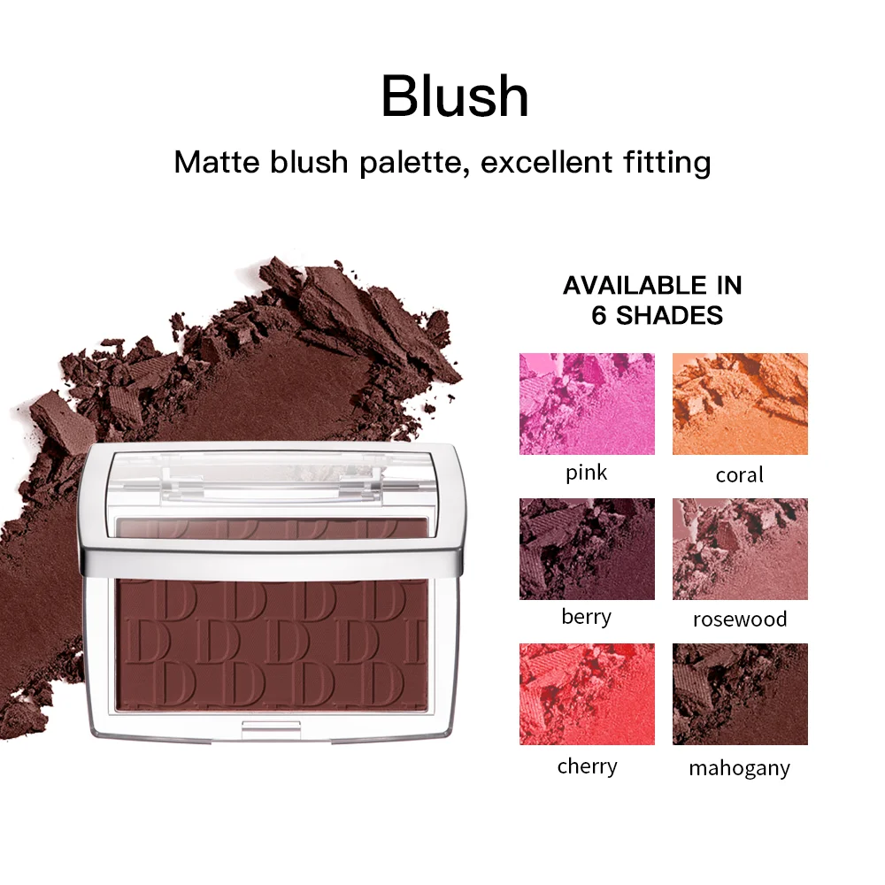 Blush Matte Natural Cheek Tint Brighten Face Waterproof Face Contouring Cosmetics Blush Powder Soft Female Makeup For Cheeks