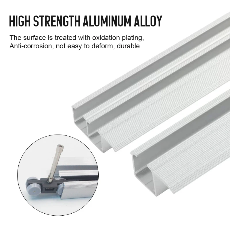 Wardrobe Kitchen Guide Furniture Shower Room Cabinet Hardware Roller Kit Slide Rail Glass Aluminum AlloySliding Door Accessories