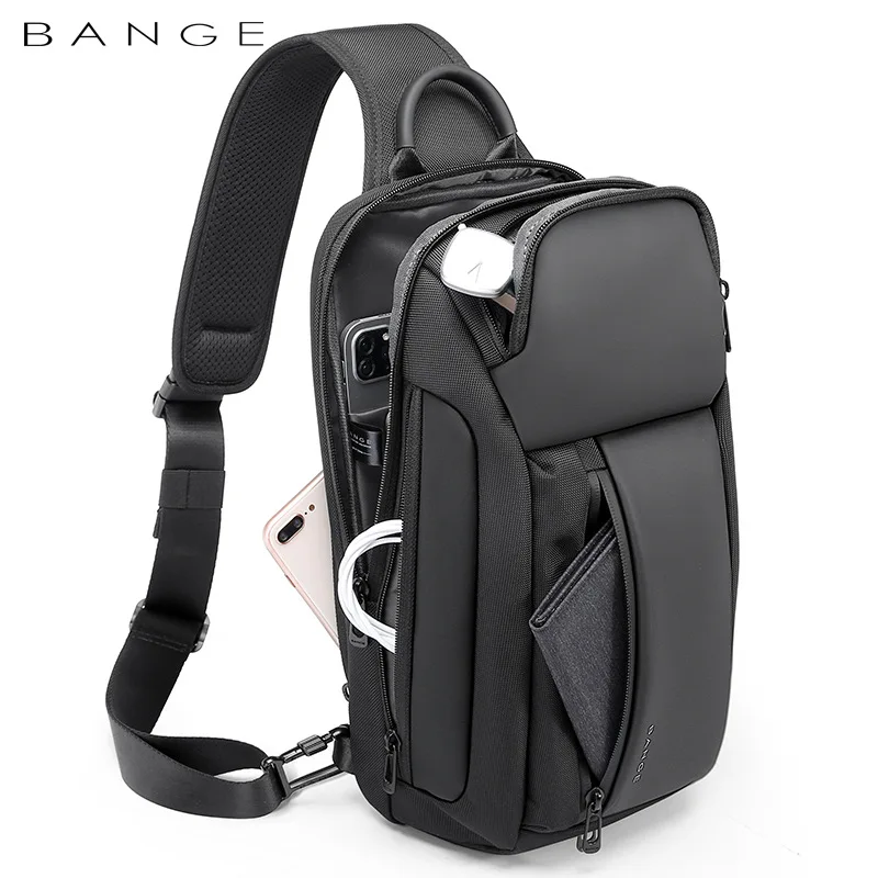 Bange Saco Peito Impermeável, Bolsa Crossbody Masculina, Bolsa de Ombro Lazer, Grande Capacidade, Modelos de Moda Oxford, Novo