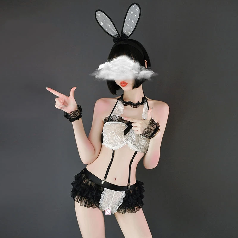 

Sexy underwear female role play bunny lace perspective seductive sexy open file uniform set