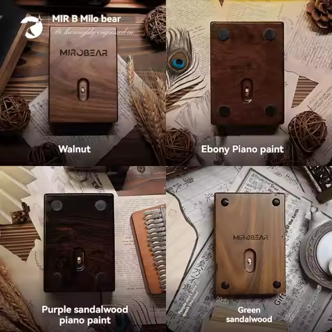 MIROBEAR MR22 Mini Mechanical Keyboard Custom Walnut 22key Numeric PAD Hot Swap Tri Mode Wireless Bluetooth Game Keyboard Kit