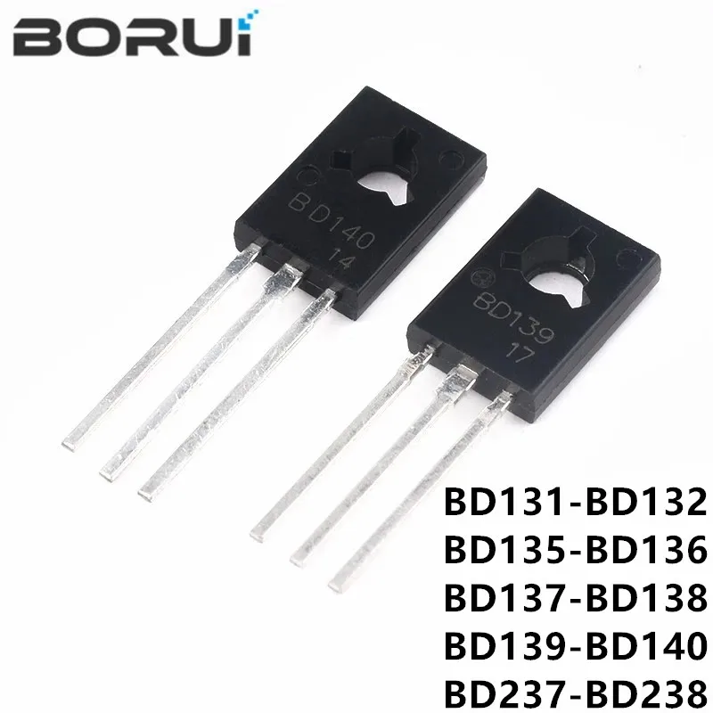 20PCS ( BD135 + BD136 )( BD131 BD132 )( BD137 BD138 )( BD139 BD140 )( BD237 BD238 ) each 10pcs Transistor TO-126