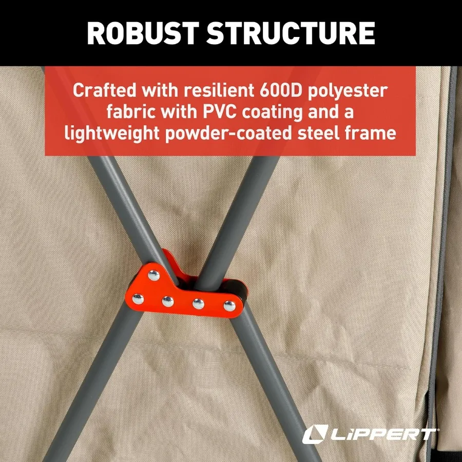 مخزن التخييم القابل للطي في الهواء الطلق مع ثلاثة أرفف تخزين لإعداد المطبخ المحمول دائم 600D نسيج البوليستر PowderC #4