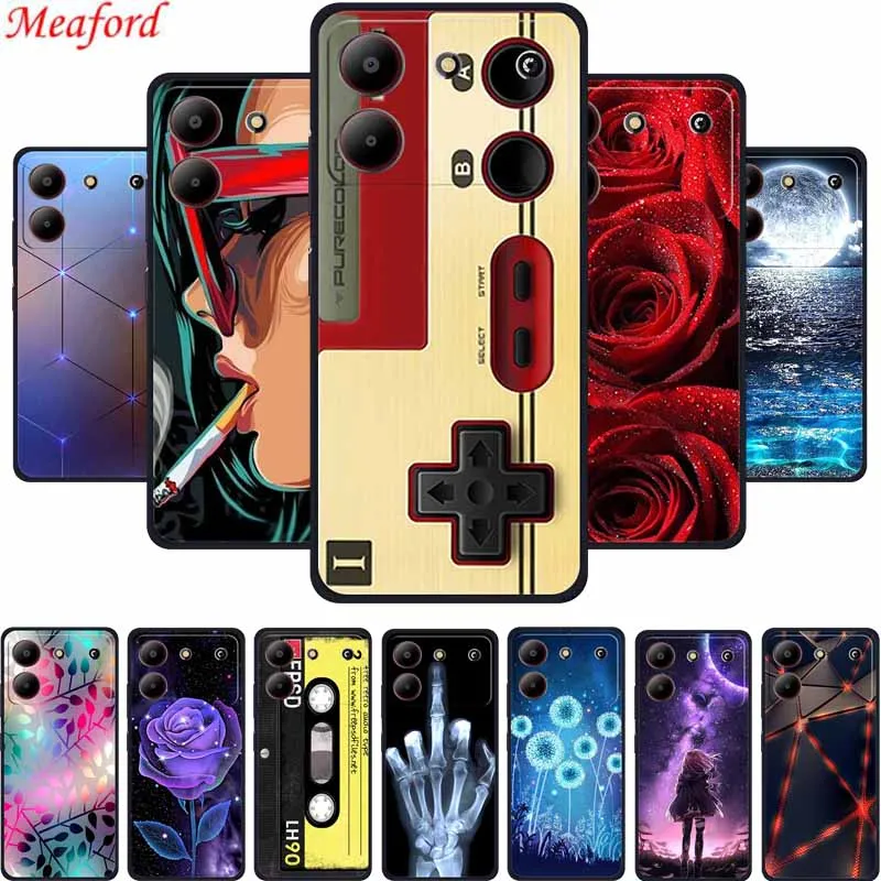 Para ZTE Blade A54 4G Funda de teléfono A 54 Funda trasera suave de silicona negra Para ZTE Blade A54 Funda Para ZTE A54 Coque Bag