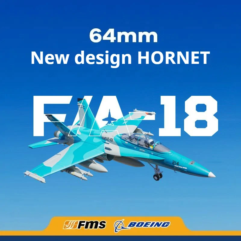 FMS New 64mm F18 HORNET PNP RC simulation aircraft fixed wing model outdoor foam assembly remote control aircraft adult toy