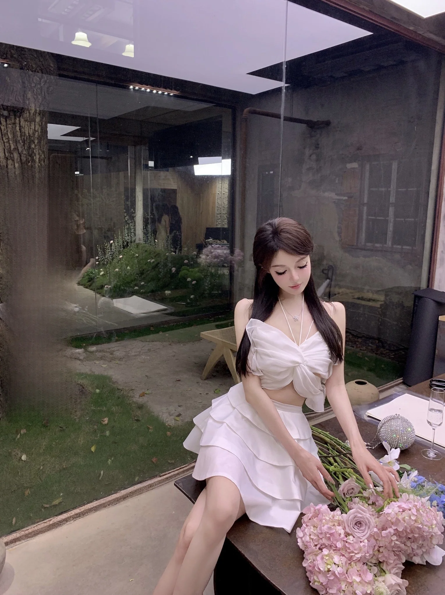 

Летний повседневный комплект Fairy Viola: женский костюм с юбкой-трапецией и топом без бретелек для отдыха